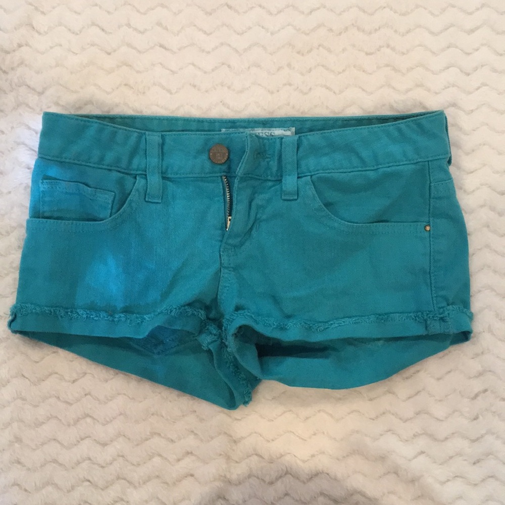 Guess teal jean short shorts